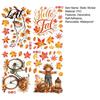 Thanksgiving Home Decor 6 Sheets Autumn Harvest Static Window Stickers Maple Leaves Scarecrows Bicycle Owl Transparent PVC Decals Decals Reusable