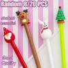 8/20 PCS Christmas Gel Ink Pen Novelty Christmas Cartoon Characters Reindeer Santa Claus Stick 0.5mm Black Ink Fun Party Birthday Gifts Back To School