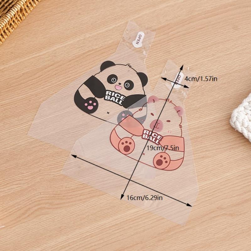 50Pcs Cartoon Pattern Japanese Triangle Seaweed Onigiri Wrappers Sushi Bento Disposable Packing Bags Making Mold Bento Accessory