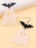 Halloween Contrasting Color Earrings Lightweight Acrylic Ear Studs Creative Stud Earring for Costume Get-Together Party