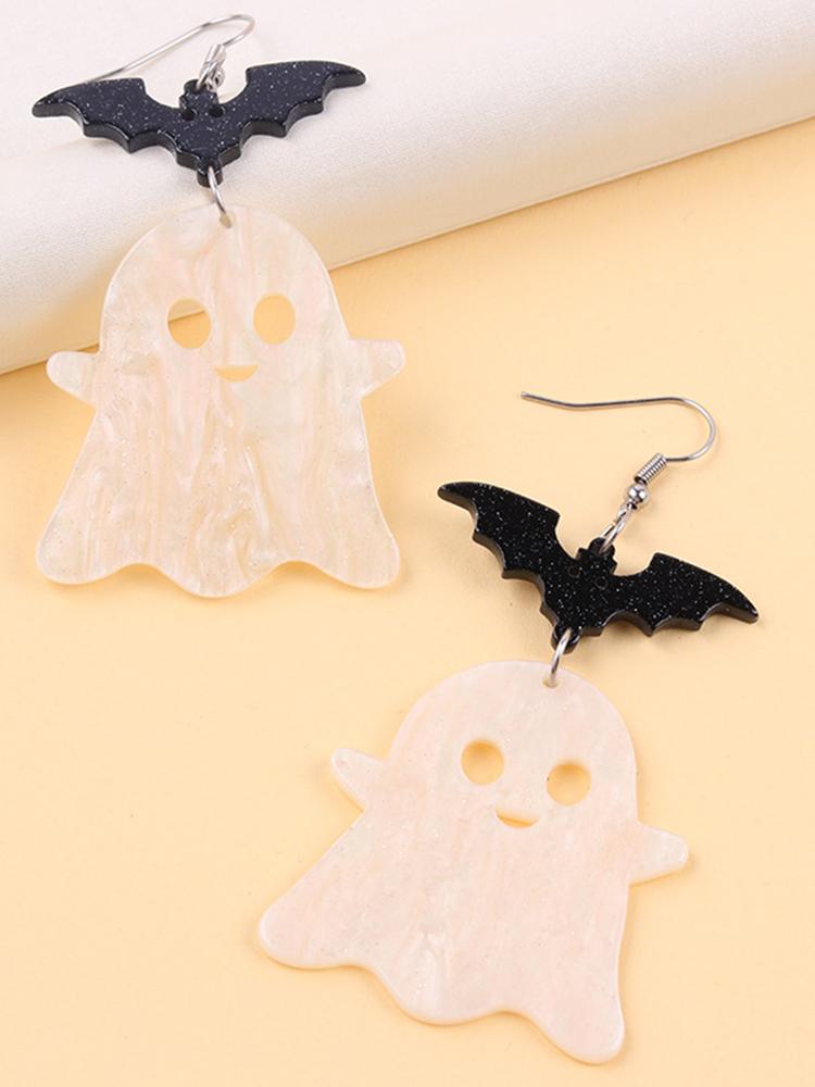Halloween Contrasting Color Earrings Lightweight Acrylic Ear Studs Creative Stud Earring for Costume Get-Together Party