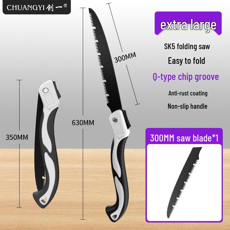 Folding Manganese Steel Hand Saw for Woodworking, Tree Cutting, and Gardening