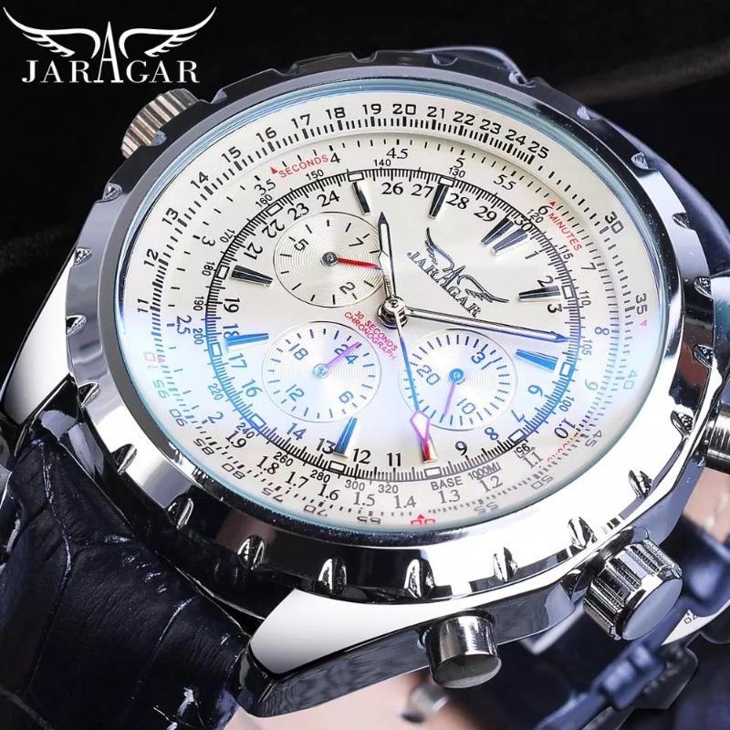 New jaragar European and American men's fashion and leisure hollow multi-functional large dial, automatic mechanical watch