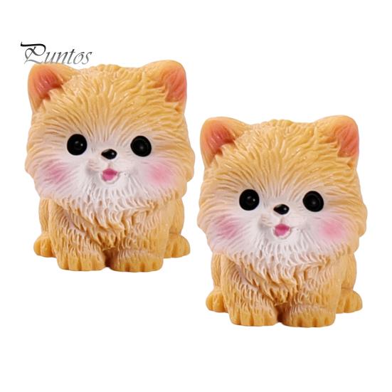 Mini Resin Animal Figurines 2Pcs Dog Figurines, Cute Puppy Miniature Figures, Small Micro Landscape Accessories Ornaments for Landscape, DIY