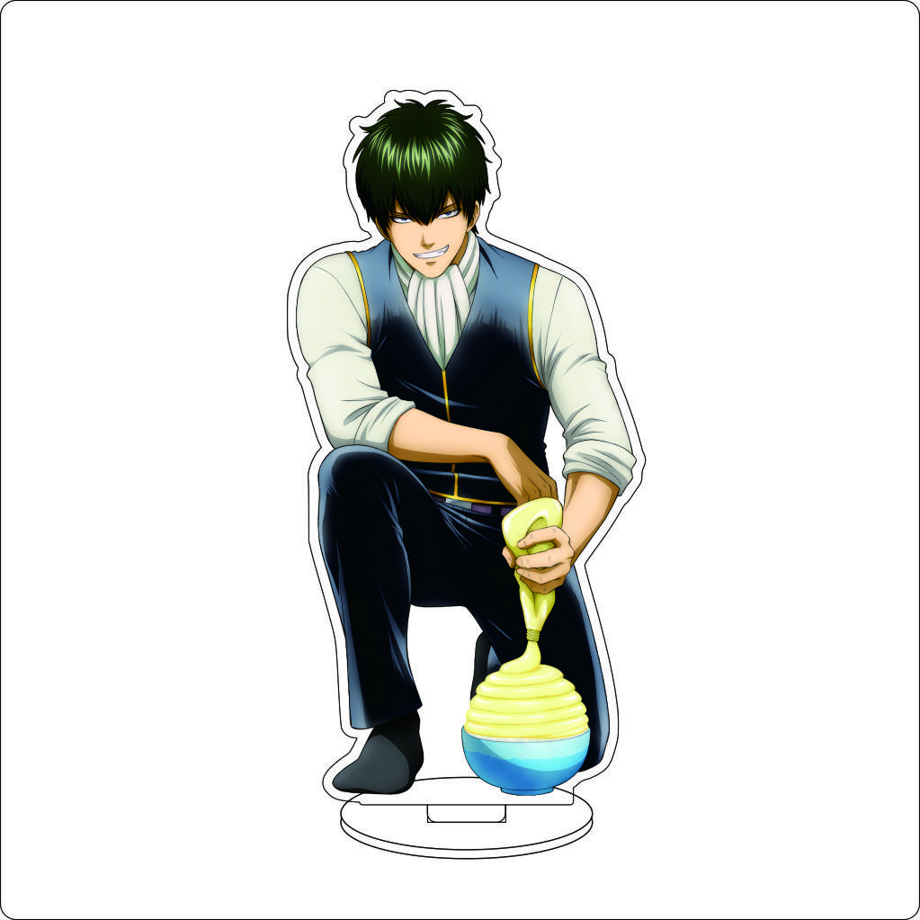 16CM Anime Gintama Cosplay Acrylic Stand Ornaments Kagura Kondou Isao Katsura Kotarou Sakata Gintoki Figure Stand Gifts