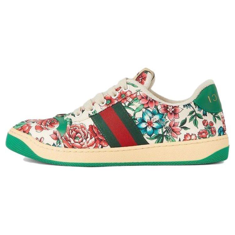 Gucci Screener Leather Low Top Skateboard Shoes Women's Multicolor 746405 FAB0L 8443