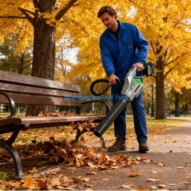 Y5GD High Power 220V Cordless Blower For Home Garden Snow Leaves Industrial Cleaning With 2Batteries Power Adapter