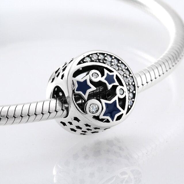 Perles fines en argent sterling 925 de forme ronde La famille est là où l'amour grandit Perles fines à faire soi-même adaptées aux bracelets à breloques originaux Fabrication de bijoux