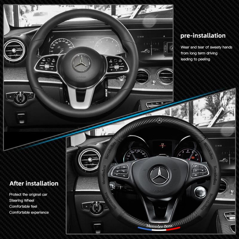 GLC GLB Kryt volantu do auta Protiskluzové uhlíkové vlákno Krytky rukojeti volantu Pro Mercedes Benz AMG W204 W205 W203 W211 W212 W213 W