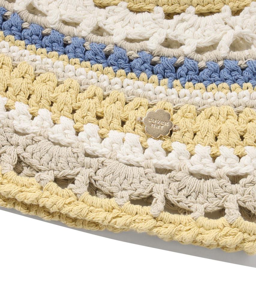 COVERNAT WOMAN Clover Heart Knit Bucket Hat Ivory