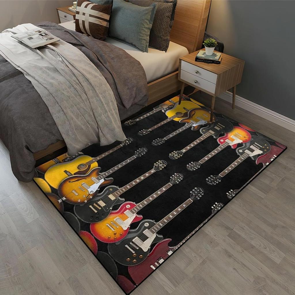 Vikama Nordic Geometric Luxury Loop Pile Rug - Washable Mat For Hall, Airbnb, Bedroom, Office, Home Decor