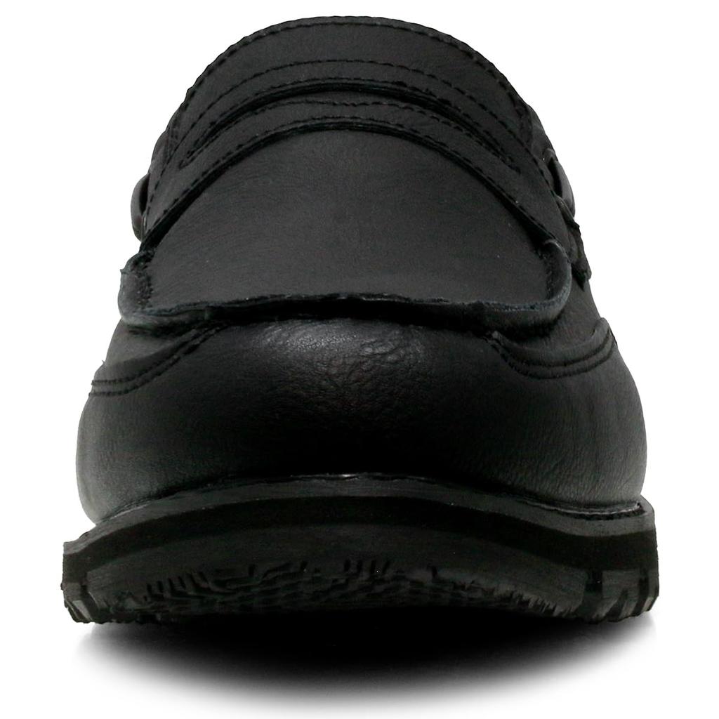 Edwin Waterproof Loafers with PU and Size Men's Slip-On Leather, Double-Grip Soles, Lace-Free Design, 28.0 (EDM4103 BLACK)