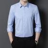 Men's Business Shirt Large Size Solid Color Overalls Long Sleeve Shirt