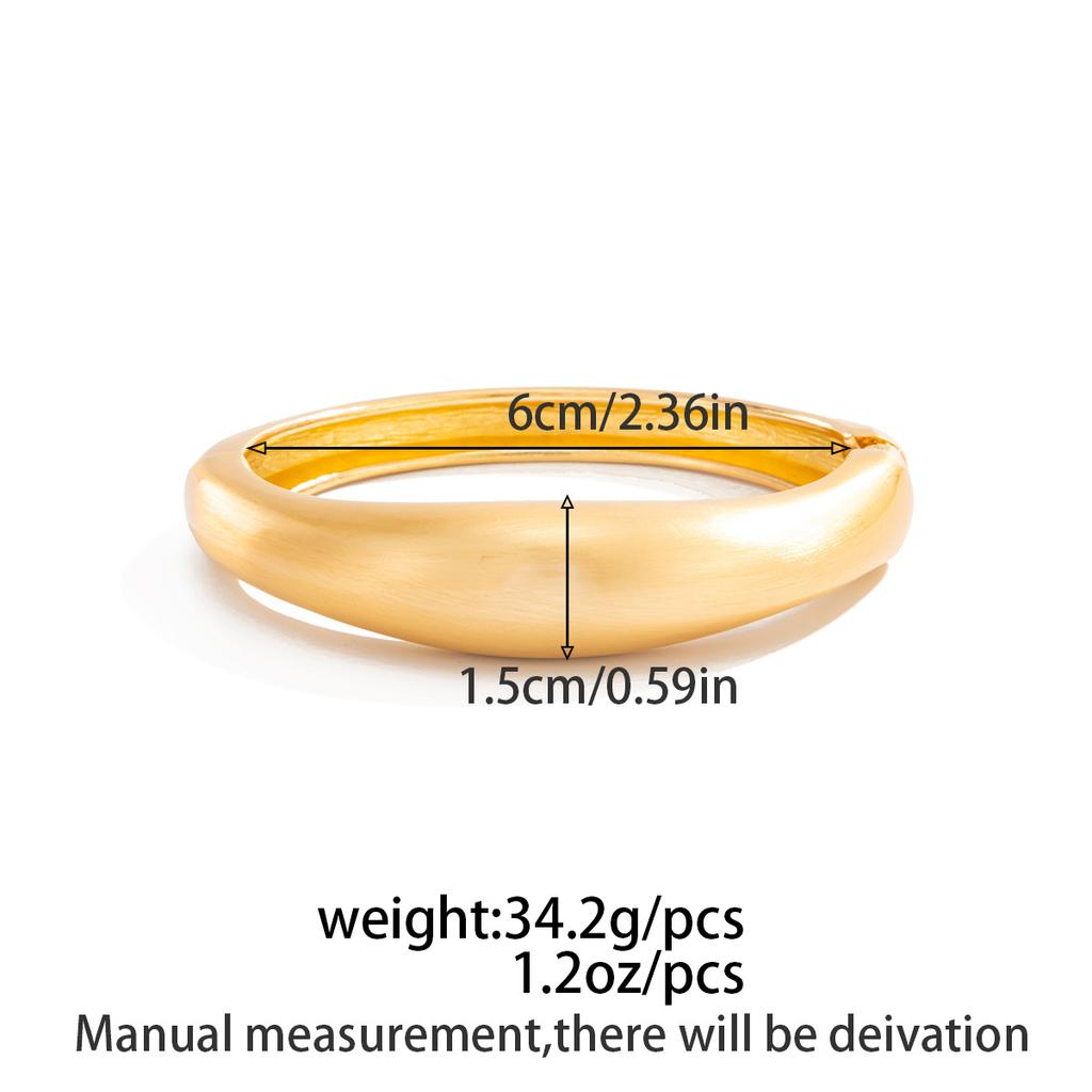 Punk Style Metal Texture Matte Bracelet, Fashion Style Irregular Glossy Spring Buckle Bracelet