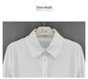 Korean White Cropped Slimming Long Sleeve Shirt for Women