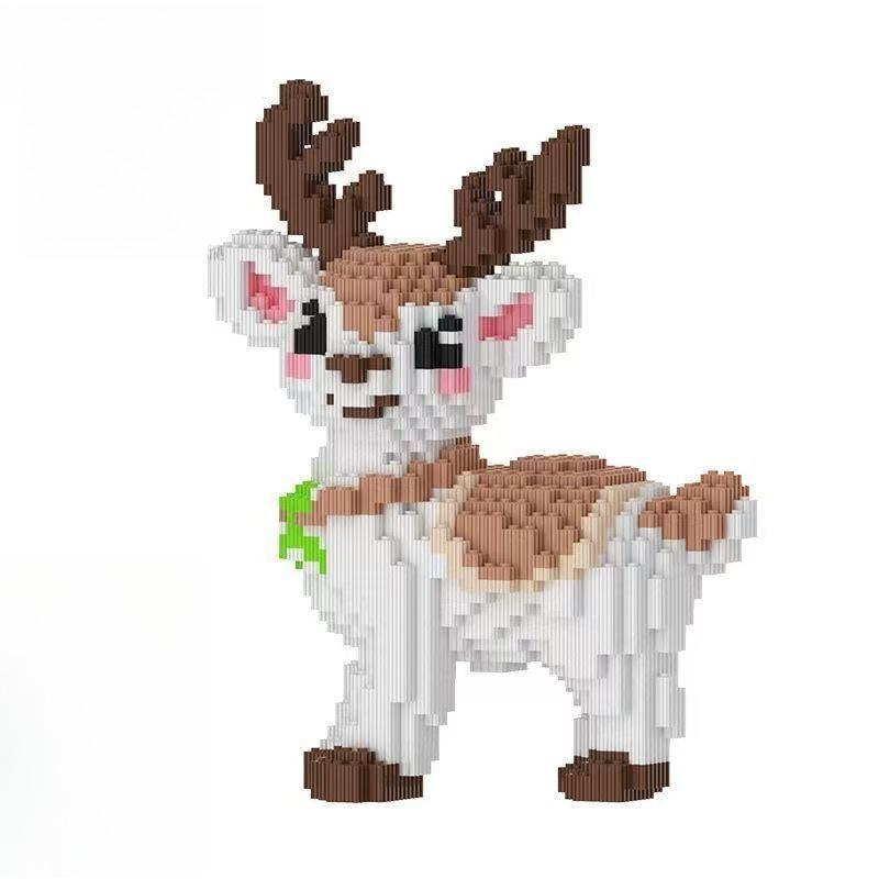 New  Animal 3D Elk Fawn Cute Micro Diamond Building Block Small Particle Toys Children's Kids Birthday Gifts Home Ornament