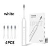 USB Rechargeable 6-speed Adjustable Electric Toothbrush Sonic Vibration Toothbrush Head Deep Clean Electric Toothbrush with 4 Brush Heads
