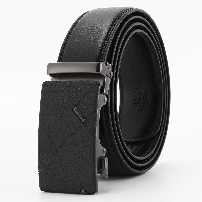 Frosted Automatic Buckle Edge Scratch-Resistant Microfiber Imitation Cowhide Belt, Business And Leisure Men'S Trendy Belt