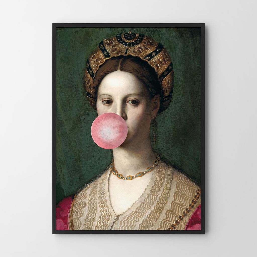 Poster Portrait of a Woman Chewing Gum