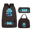 Fun Six Seven Print 3Pcs/Set Backpack Teen Boy Girl Back To School Schoolbag 67 Italian Brainrot Lunch Bag Rucksack Pencil Case
