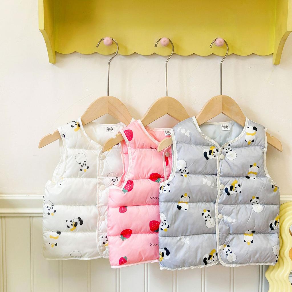 Baby Autumn and Winter Quilted Vest Jacket for Boys and Girls Sleeveless Coats for 1 2 3 4 5 6 Years Children Clothes