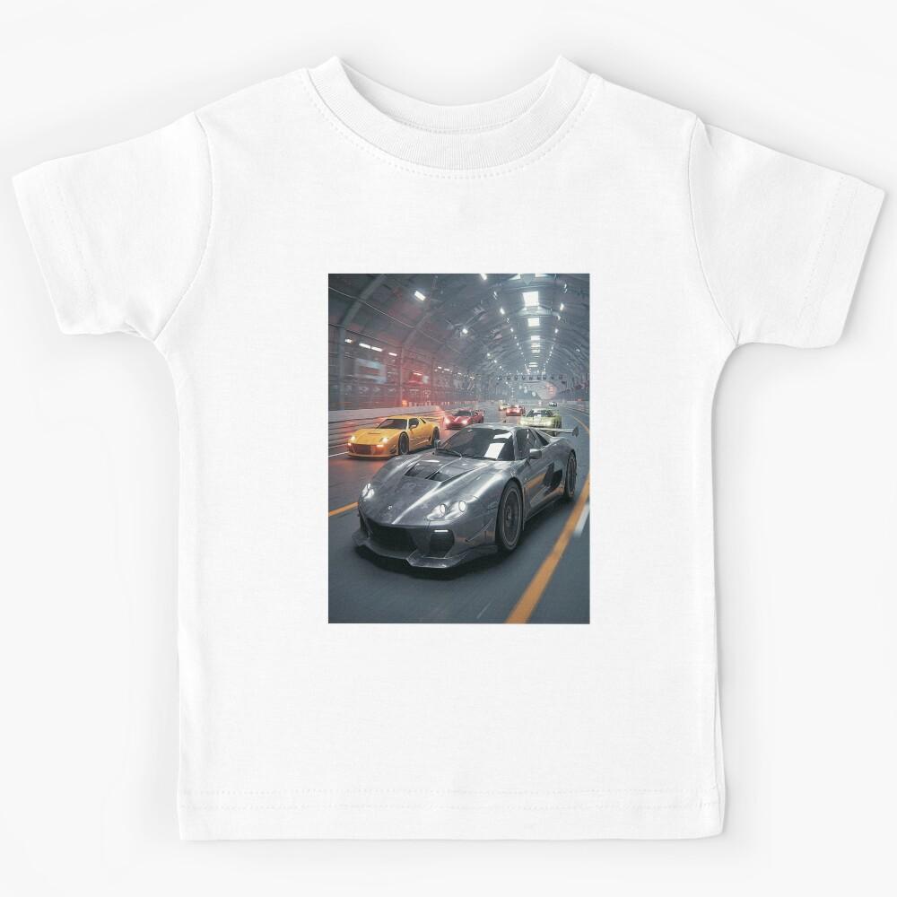 Futuristic Supercar Street Race – Neon Tunnel Speed Chase Kids T-Shirt 110