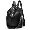 Leather Backpack Women's Zipper Bag Small Backpack