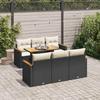 VidaXL Garden Furniture Set with Cushions 7 Pcs Black Braided Resin Acacia 3327444