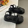 Fashion CRLAYDK Summer Women Sandals Platform Slides Open Toe Ladies Beach Ankle Buckle Strap Casual Walking Dressy Thick Sole Slippers