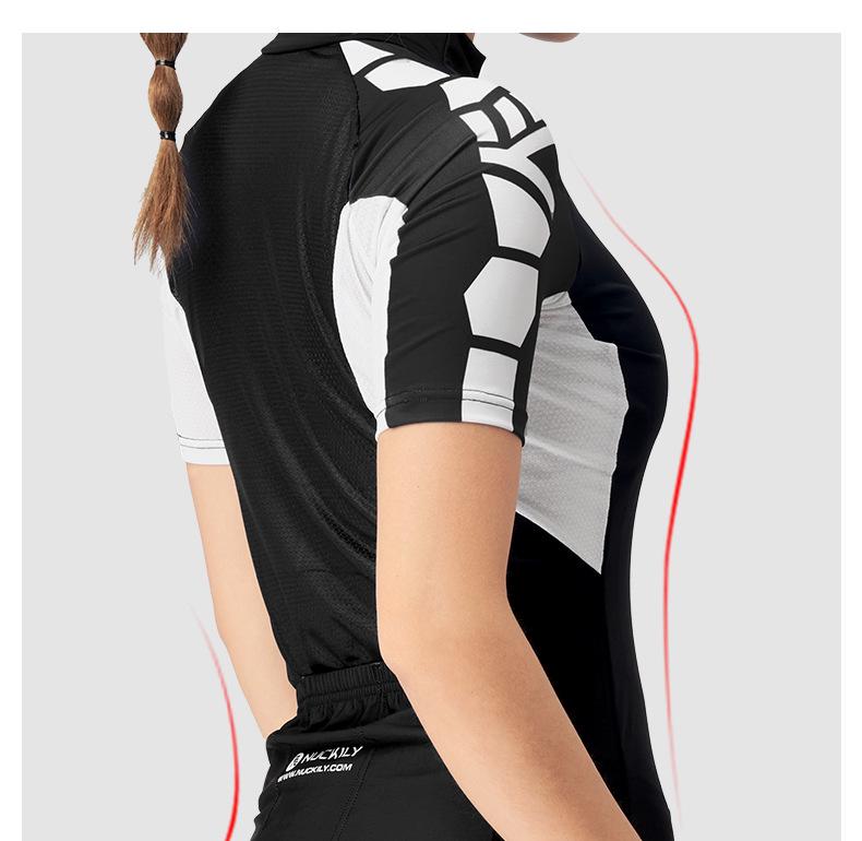 NUCKILY Damen Kurzarm Radtrikot und Shorts Set - Rennrad & Mountainbike Kleidung