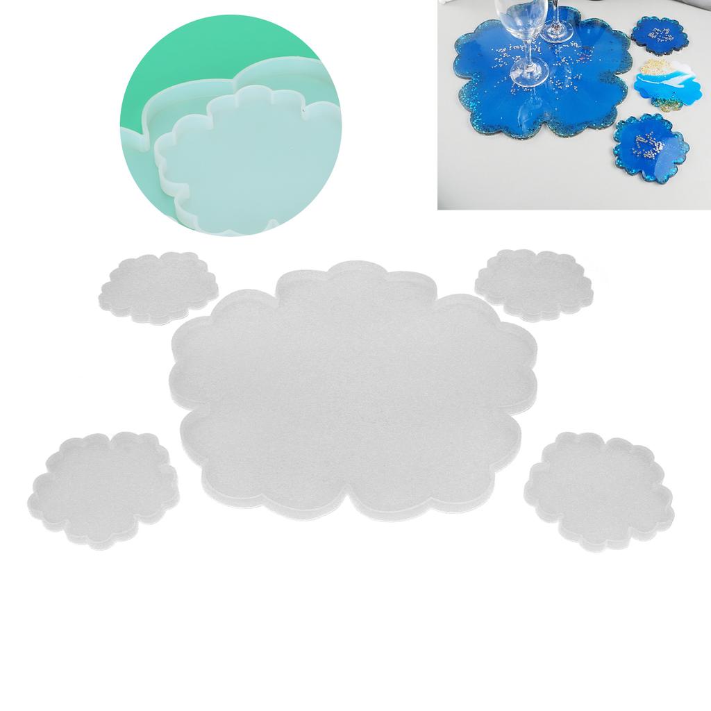 Flower Coaster Resin Molds Pieces Coaster Silicone Resin Molds Set for Home Decoration