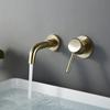 Bagnolux Wire Drawing Gold Concealed Basin Bathroom Faucet Brass Round Hole Water Outlet  Bathroom Hotel Decoration Faucet