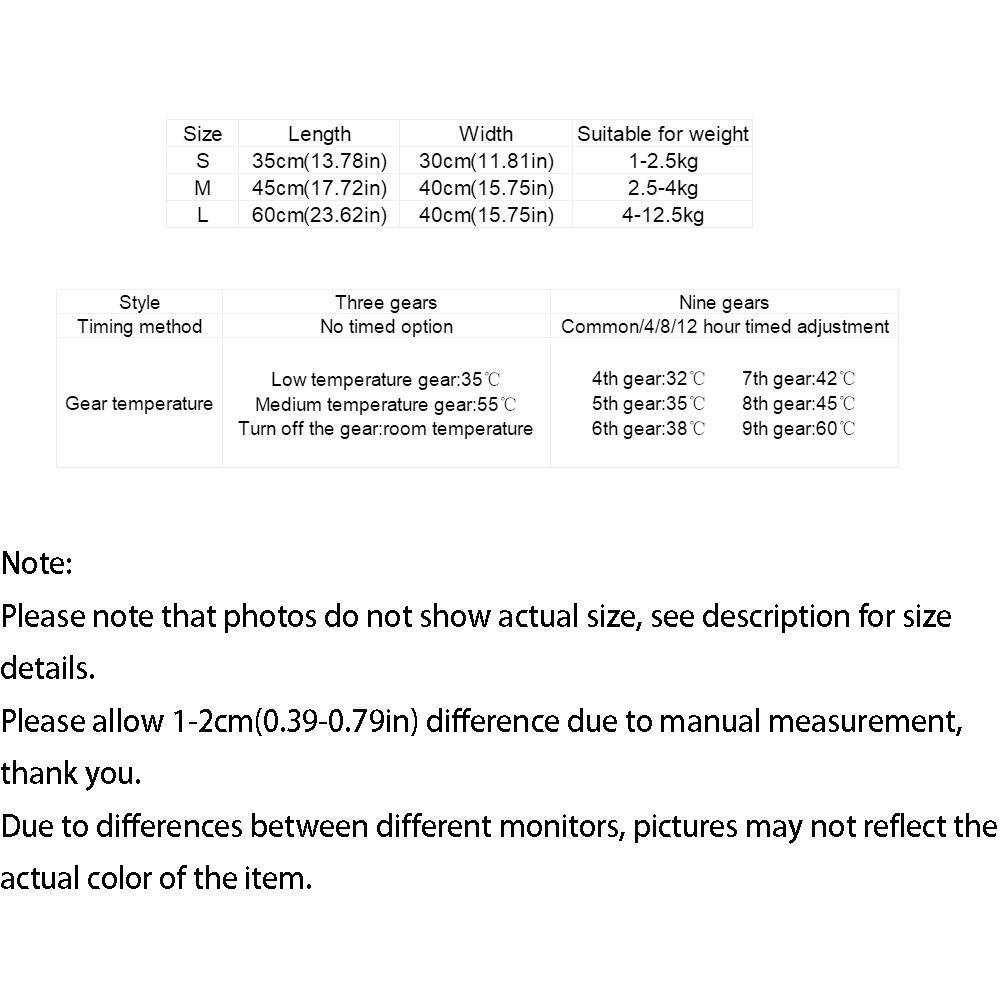 Adjustable Pet Electric Blanket Timing Dog Cat Warmer Cat Heating Pad  Autumn Winter Season