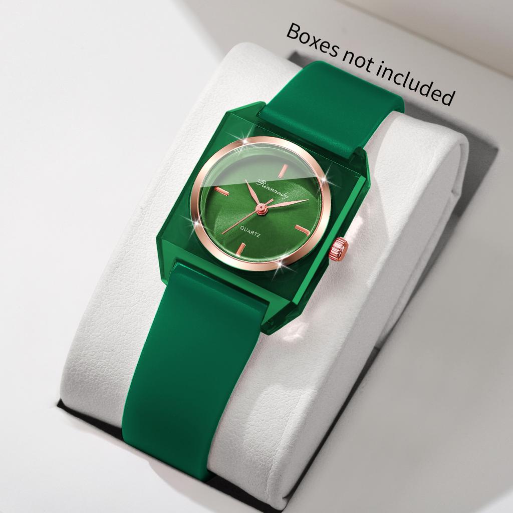 Xiaomi Fashion Rectangle Women Wristwatches Simple Silicone Band Ladies Quartz Watch Reloj Mujer Girls Clock Gift (Without Box)