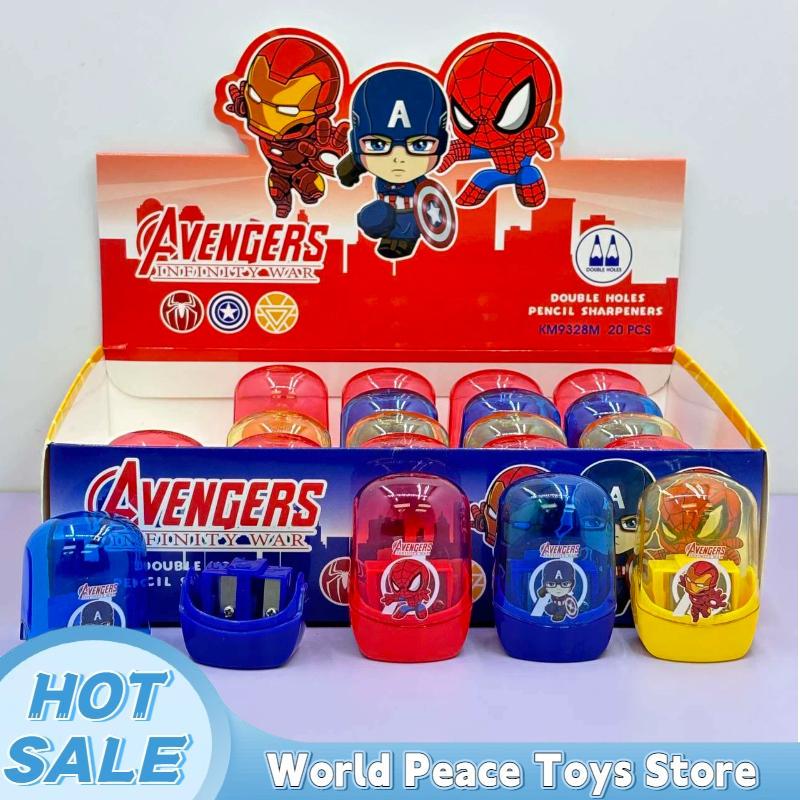 

20pcs Marvel Avengers Double Holes Pencil Sharpeners Student Sharpening Tools Stationery Children School Supplies Gifts