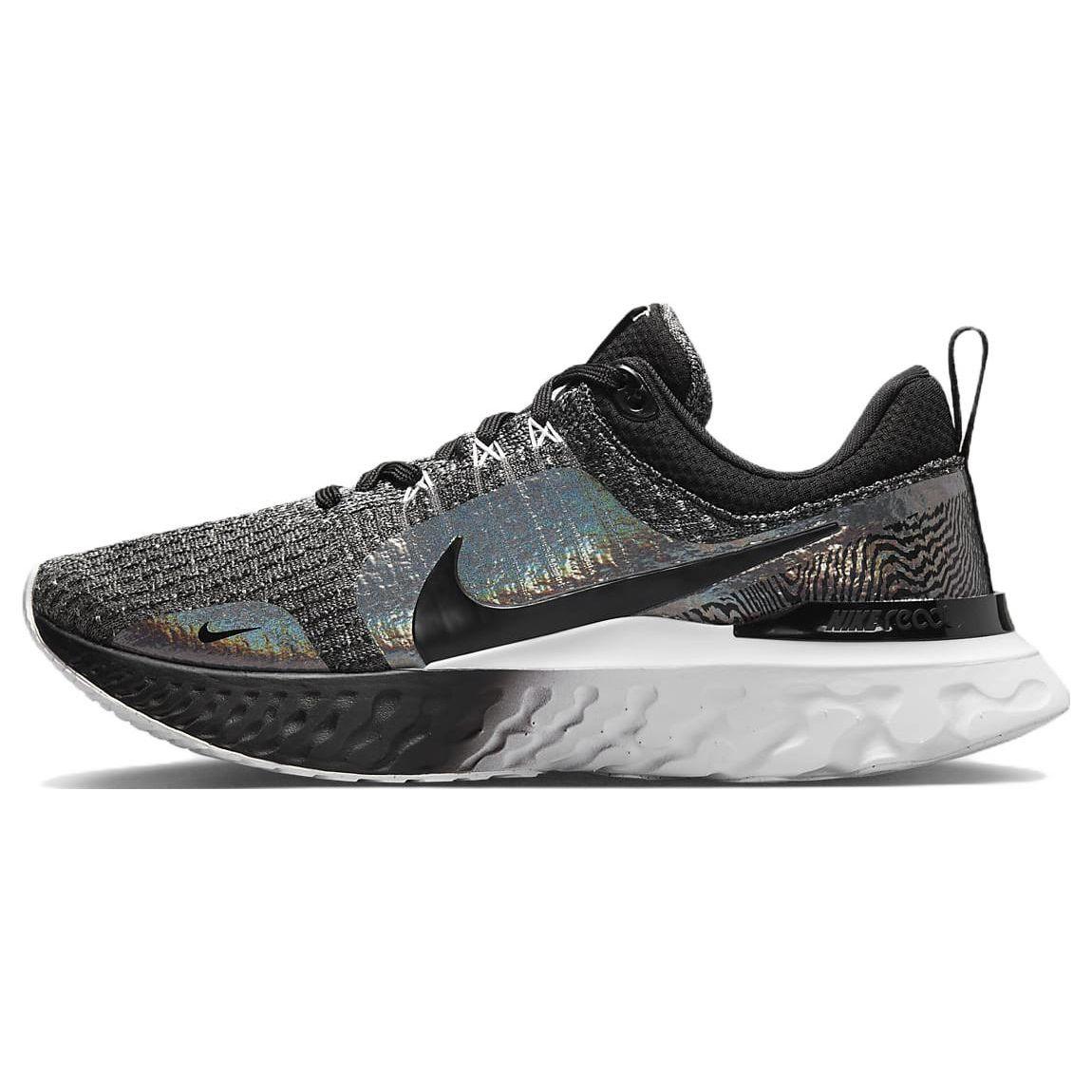 

Nike React Infinity Run Flyknit 3 Premium Black Zebra Iridescent Women DZ3027-001 EU 36