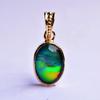 15 Ct Oval Cut CERTIFIED Natural Opal 925 Sterling Silver MULTICOLOR Pendant