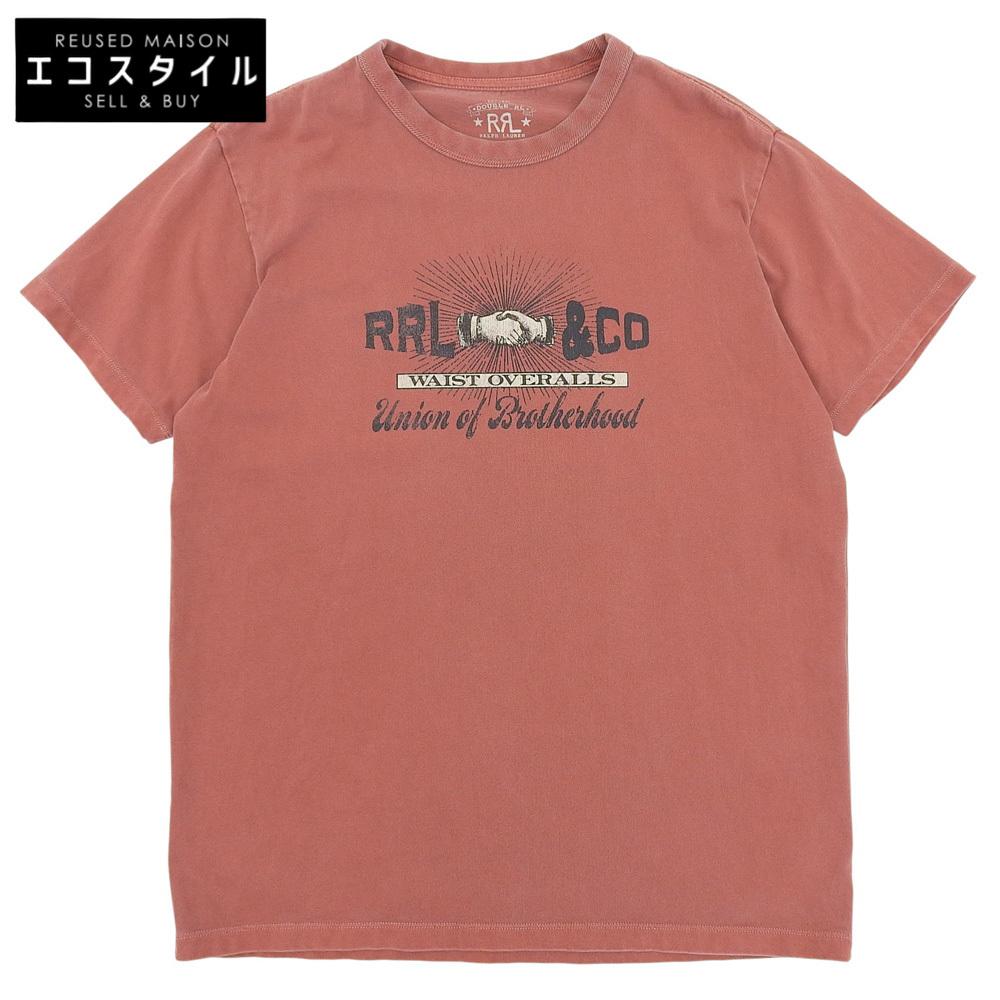 RRL Men's Red Jersey Graphic T-Shirt, Cotton, AW23 tops M Red seriesUsed