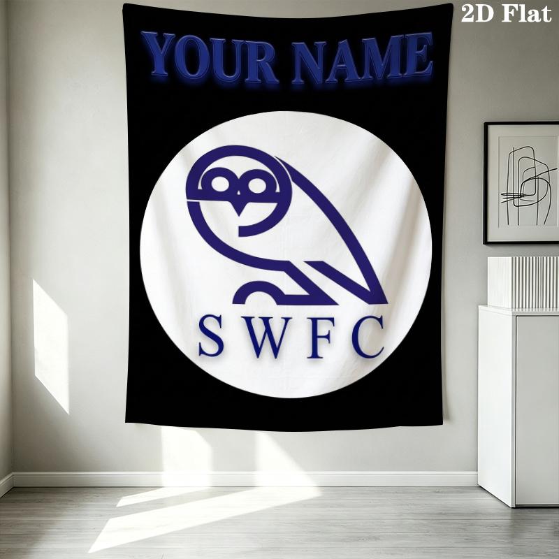 Custom Name Sheffield Pattern Wall Tapestry Aesthetic Wall Hanging Printed Fabric Blanket Decorative Tapestries for Bedroom Living Room Home Decor