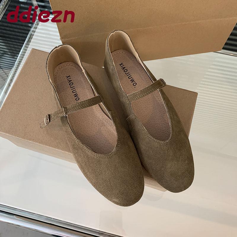 Fashion Soft Fashion Buckle Strap Ladies Mary Janes Flats Shoes Casual Female Round Toe Footwear Shallow Women Flats With Shoes