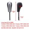 Leather Silver Automatic Gear Shift Knob Fits BMW E60 E46 E39 E36 3 5 7 Series