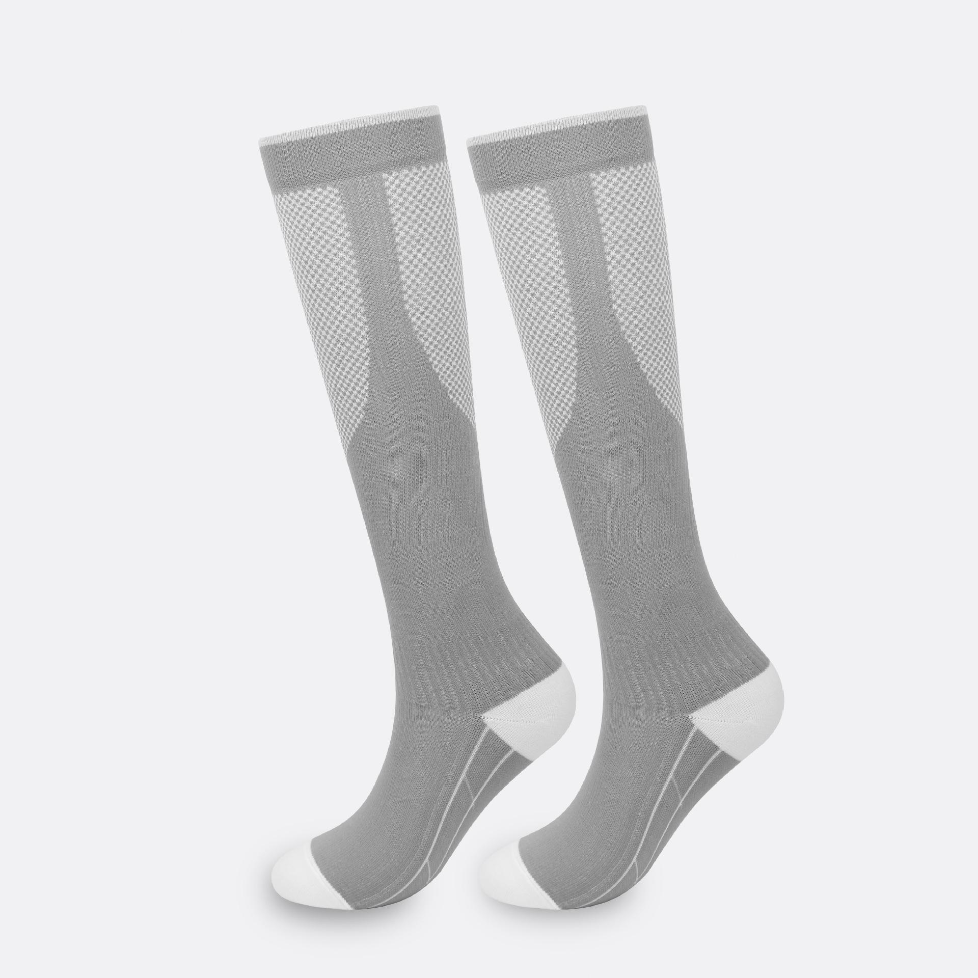 Wholesale Cross-border Sports Compression Socks Long Tube Calf Elastic Pressure Socks for Cycling & Yoga S серый