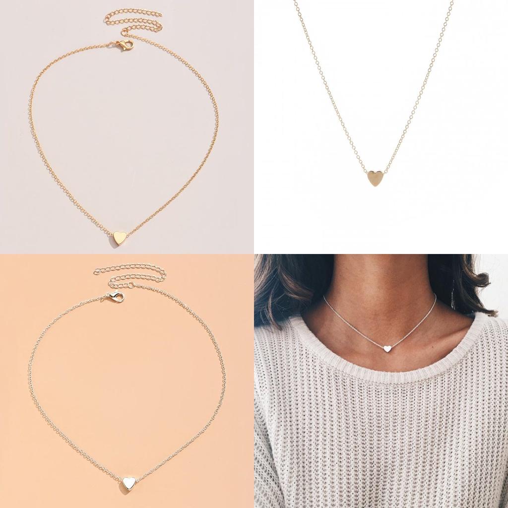 Ins Style Minimalist Heart-shaped Necklace Alloy Material Simple And Versatile Suitable For Women Wholesale And Retail