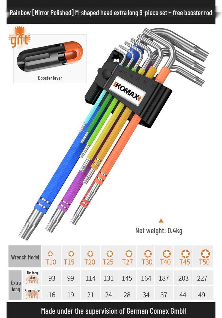 Rainbow Metric Hex Key Set - Comprehensive 6-Sided Screwdriver Tools