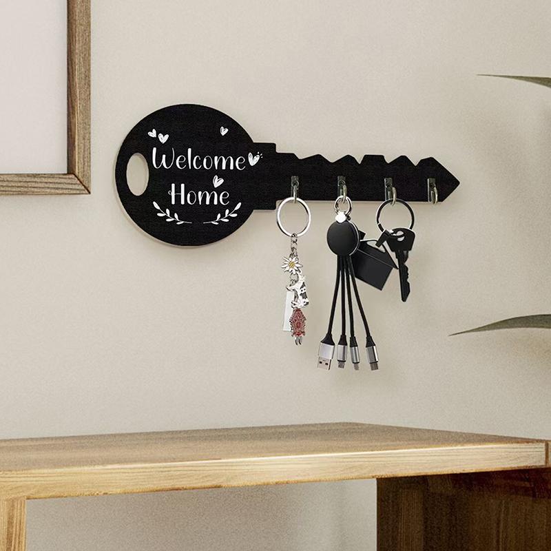 Storage Creative Wooden Organizer Key Frame Wall Mounted Modern Wall Storage Hook Boxwood Retro Hanging Storage Rack Clothing