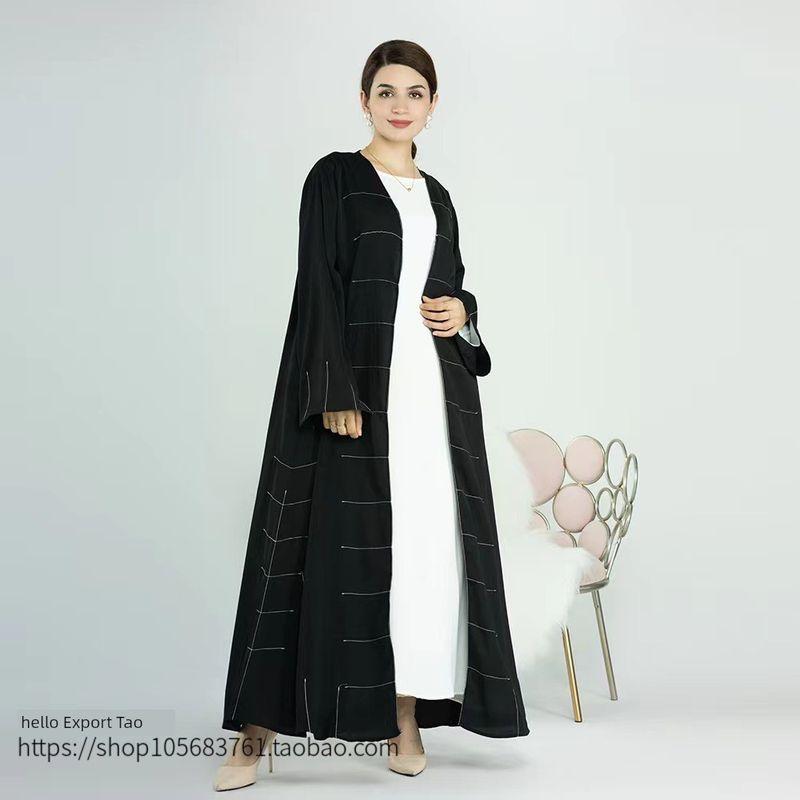Fashion 2023 Ethnic Style Shoelace Pure Color Cardigan Dress Solid Color Cardigan Dress