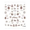 5D Christmas Snowman Bear Laser Nail Art Stickers - Festive Tree Design