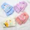 Children's Cartoon Flip-Top Knitted Gloves - Cozy, Thick, Half-Finger Design for Boys and Girls (Autumn/Winter)