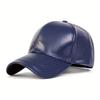 Unisex Solid Color PU Leather Baseball Caps Spring Autumn Outdoor Adjustable Casual Hats Dad Hat Sunscreen Hat