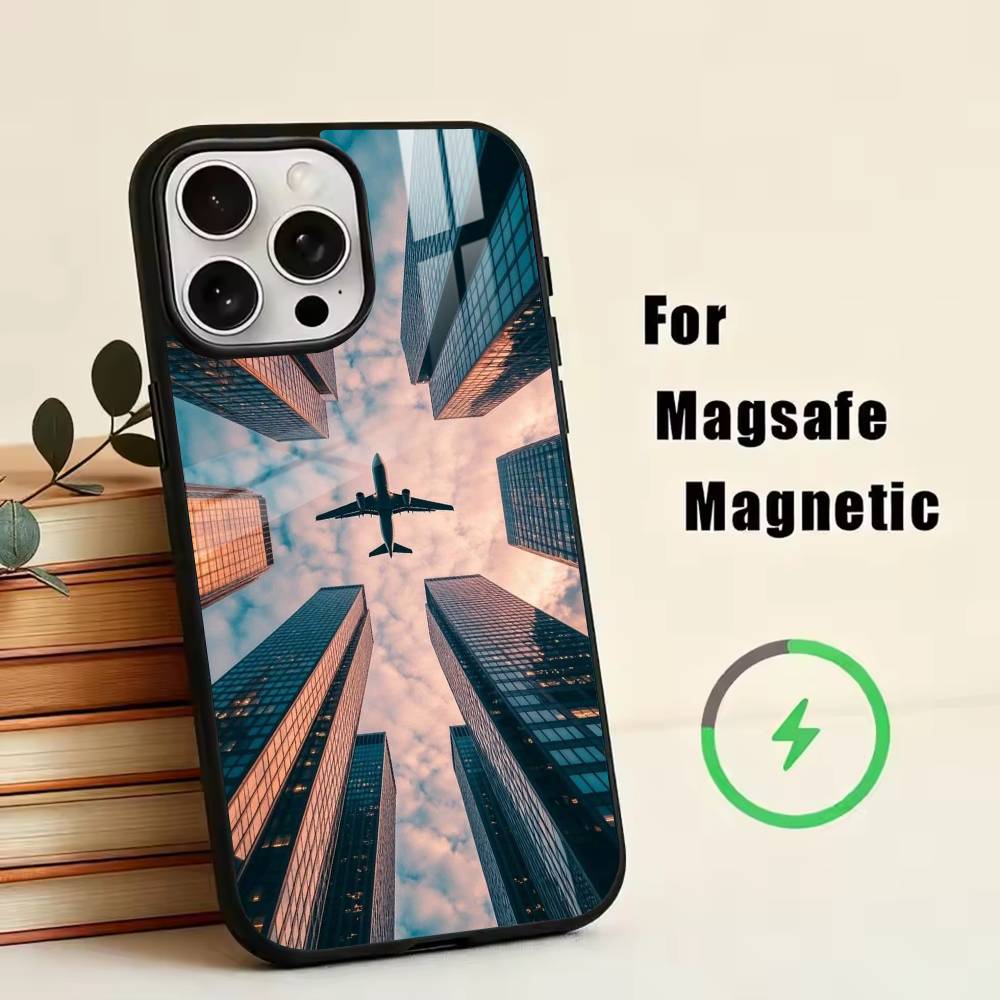 a-Airplane p-Plane  Phone Case For iPhone17,16,15,14,13,12,11 Plus,Pro Magnetic with Magsafe Wireless Charging